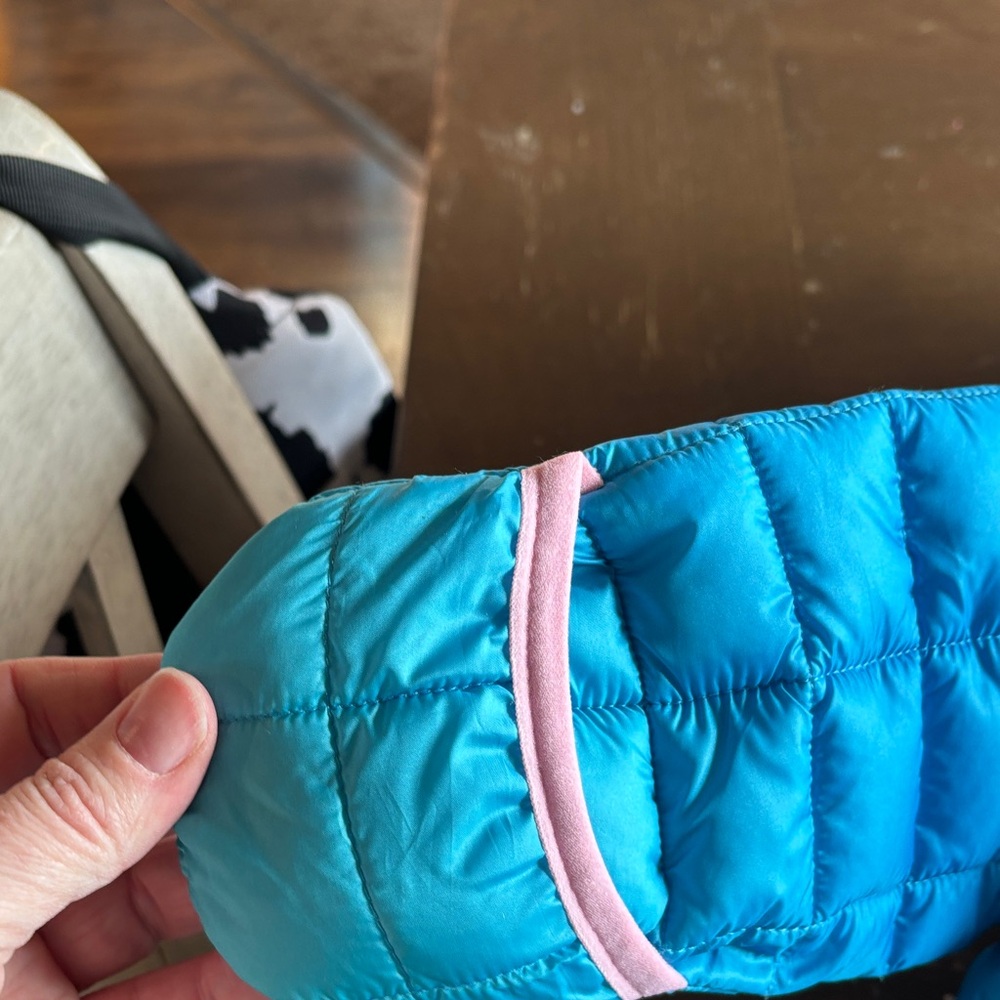 Snozu Vibrant Blue and Pink Quilted Kids snowsuit - Picture 7 of 8